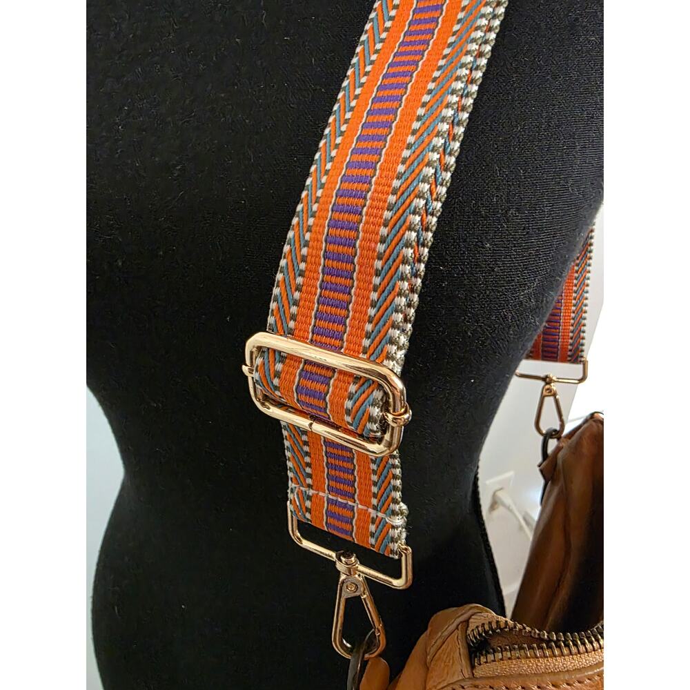 Free People Genuine Leather Crossbody/Shoulder Bag Camel/Orange Changed Strap - Picture 3 of 7